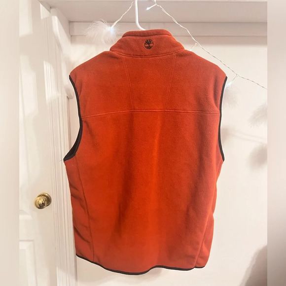 FINAL PRICE DROP Timberland Men's Orange and Black Fleece Vest - Picture 4 of 11